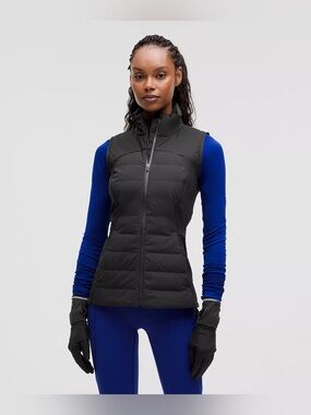 Lululemon Down For It All Vest Black Quilted Insulated Running Activewear size 6